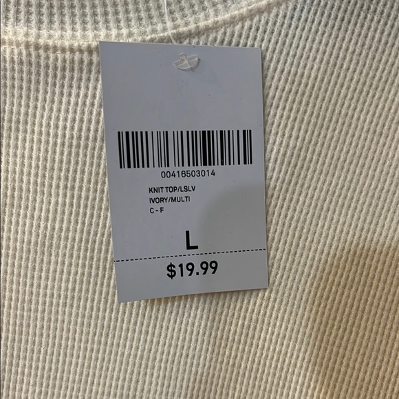 Forever 21 Cream and Brown Plaid Sleeve Top - Picture 2 of 2